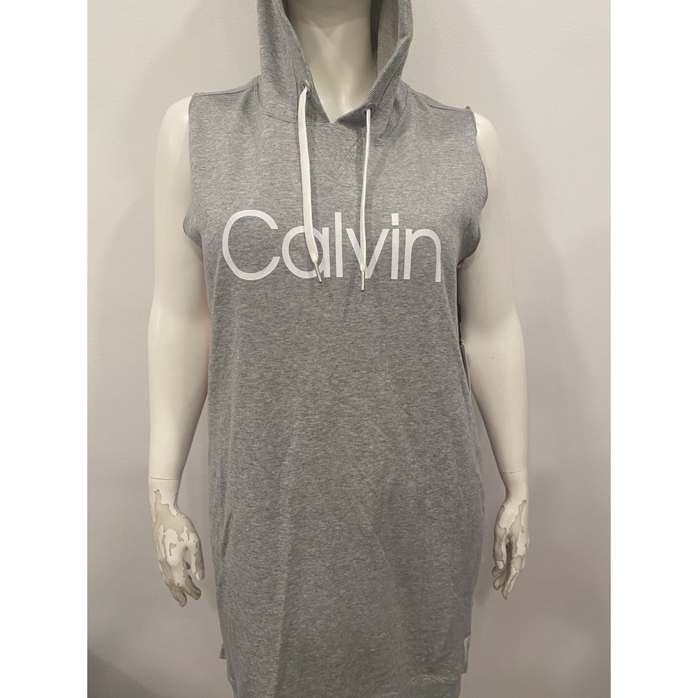 CALVIN KLEIN PERFORMANCE Women's Plus SX French Terry Hoodie Shift Dress TEDO 1X - Picture 3 of 15